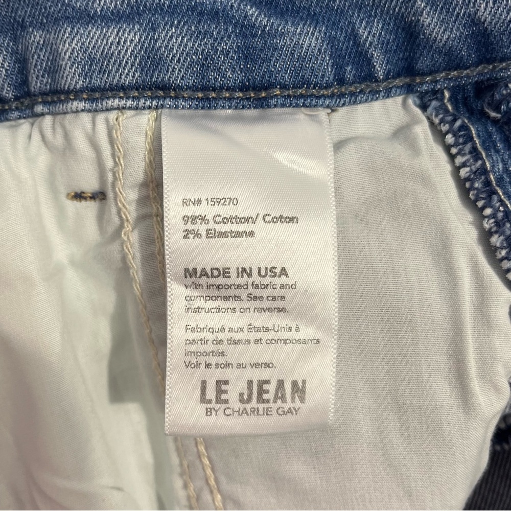 Le Jean Studded Frankie Barrel Jeans in Blue Haven Size 26 High Rise - Picture 11 of 11